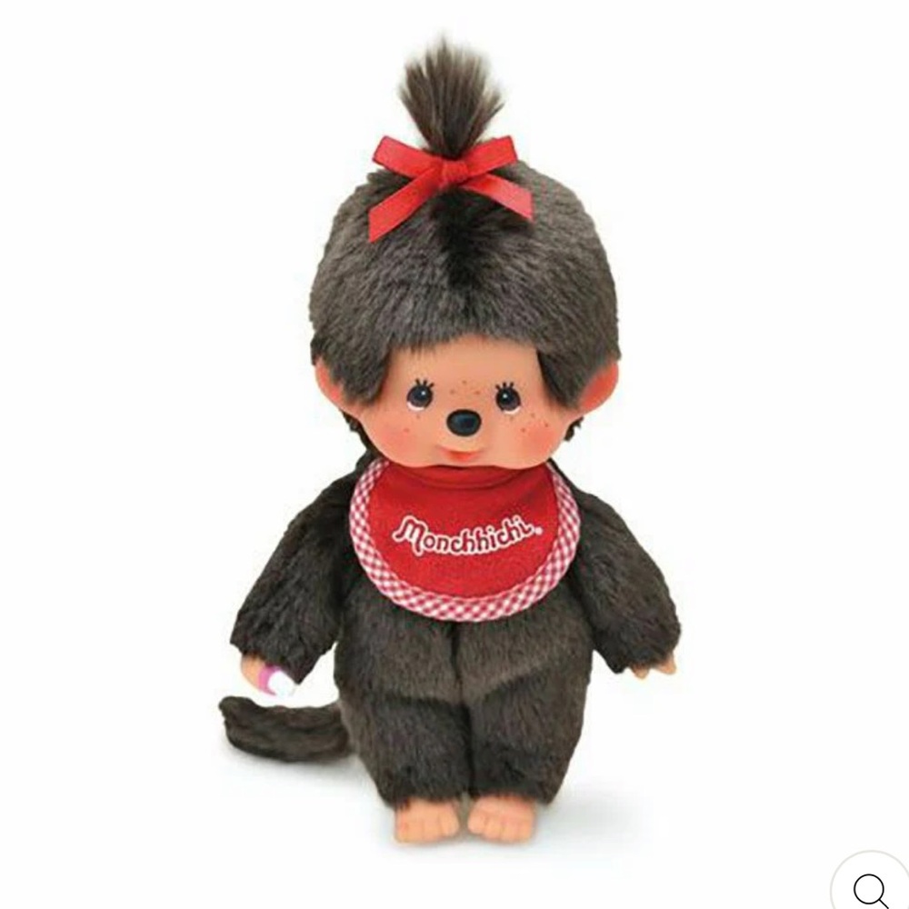 Monchhichi Girl Red Bib